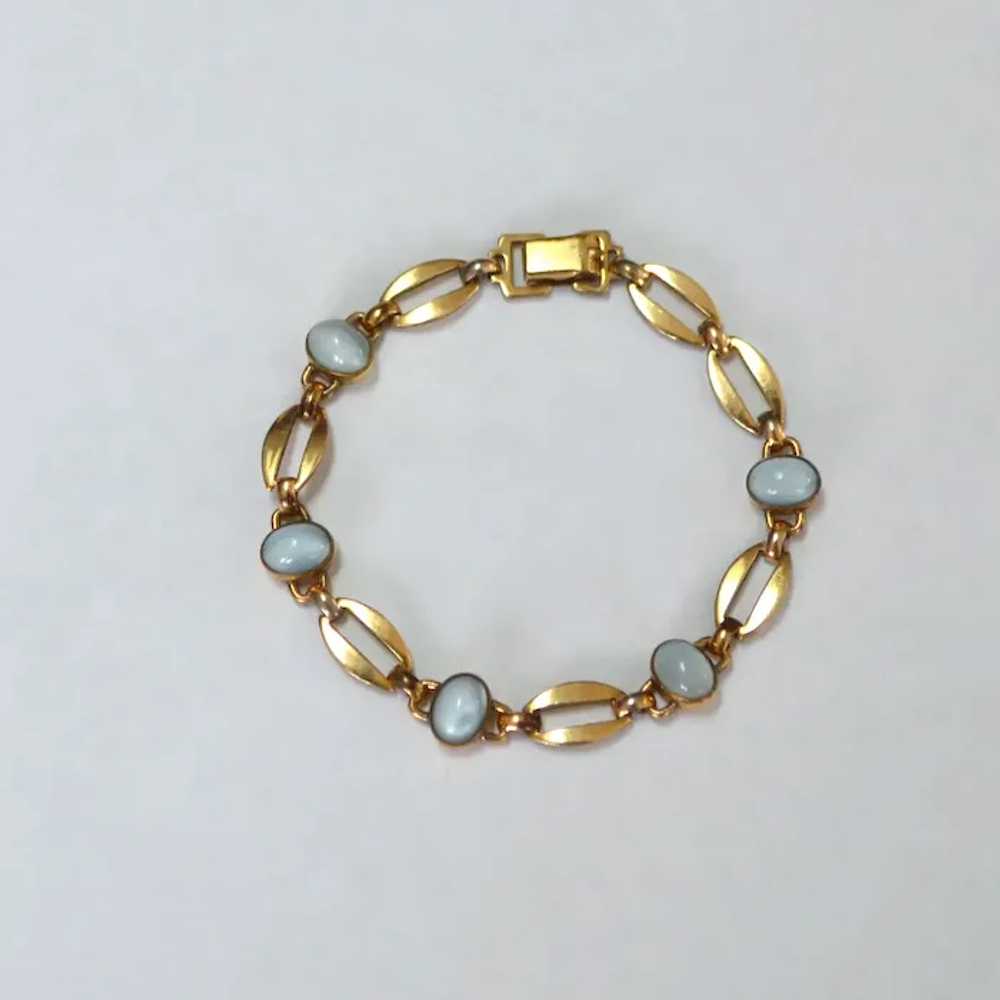 Gold Filled Faux Moonstone Bracelet - image 3