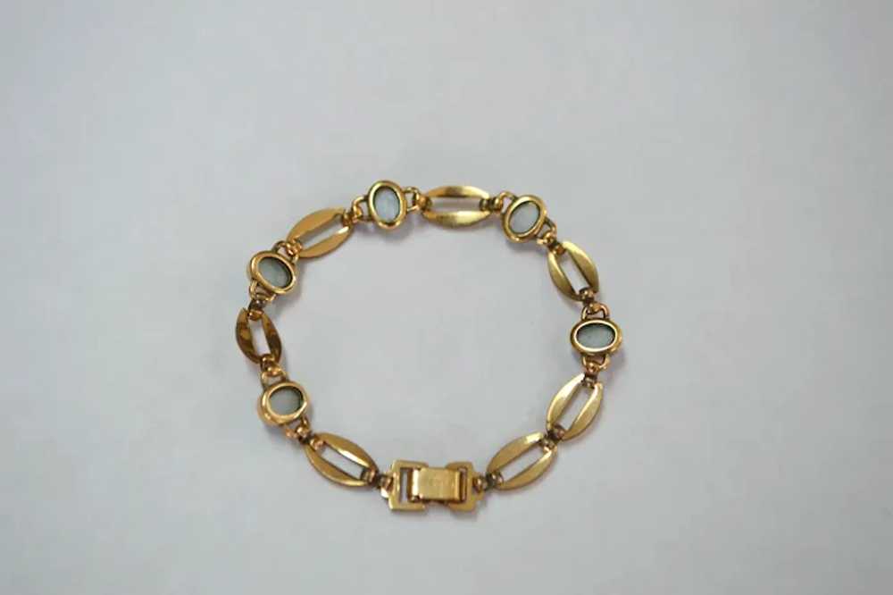 Gold Filled Faux Moonstone Bracelet - image 4