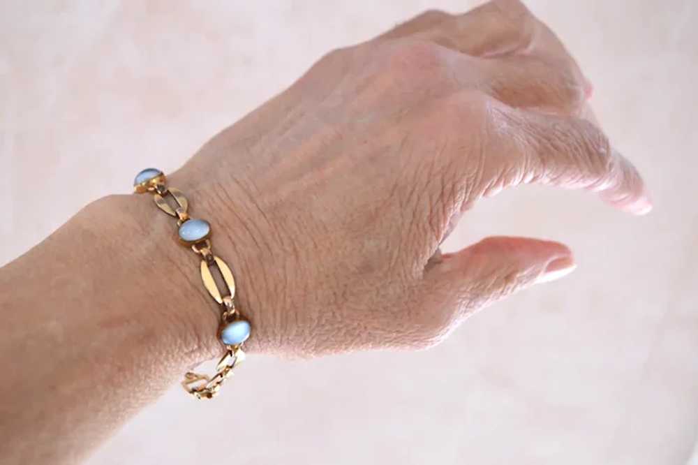 Gold Filled Faux Moonstone Bracelet - image 6