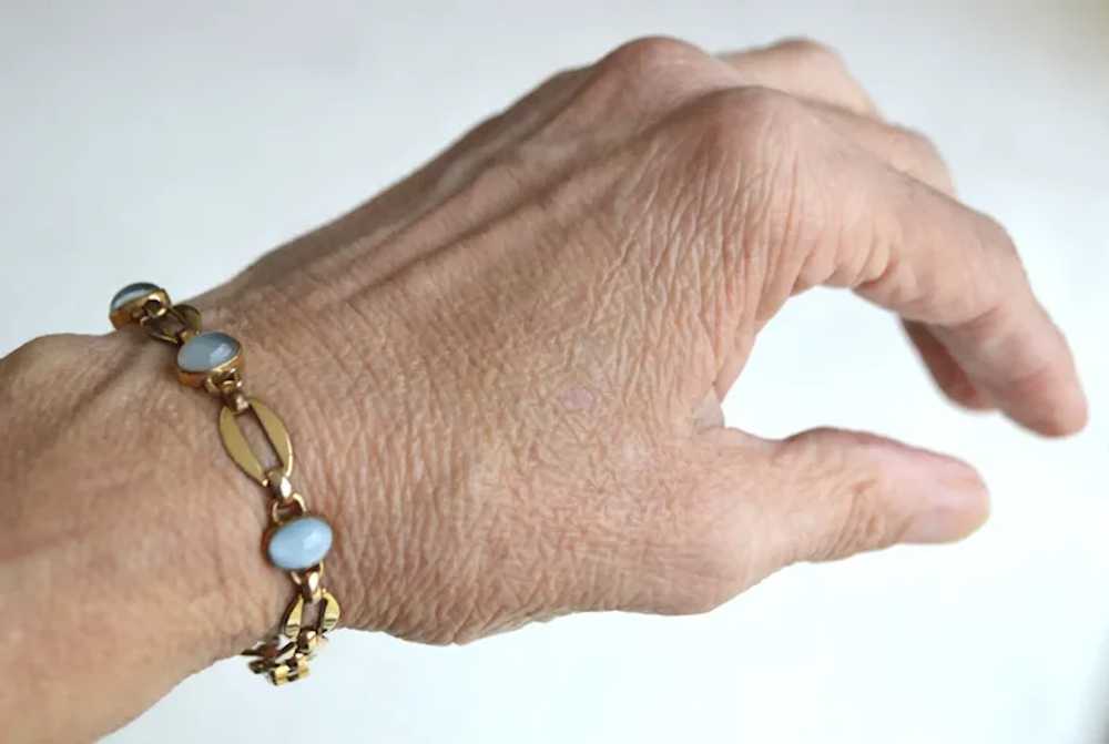 Gold Filled Faux Moonstone Bracelet - image 7