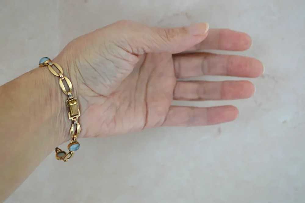 Gold Filled Faux Moonstone Bracelet - image 8