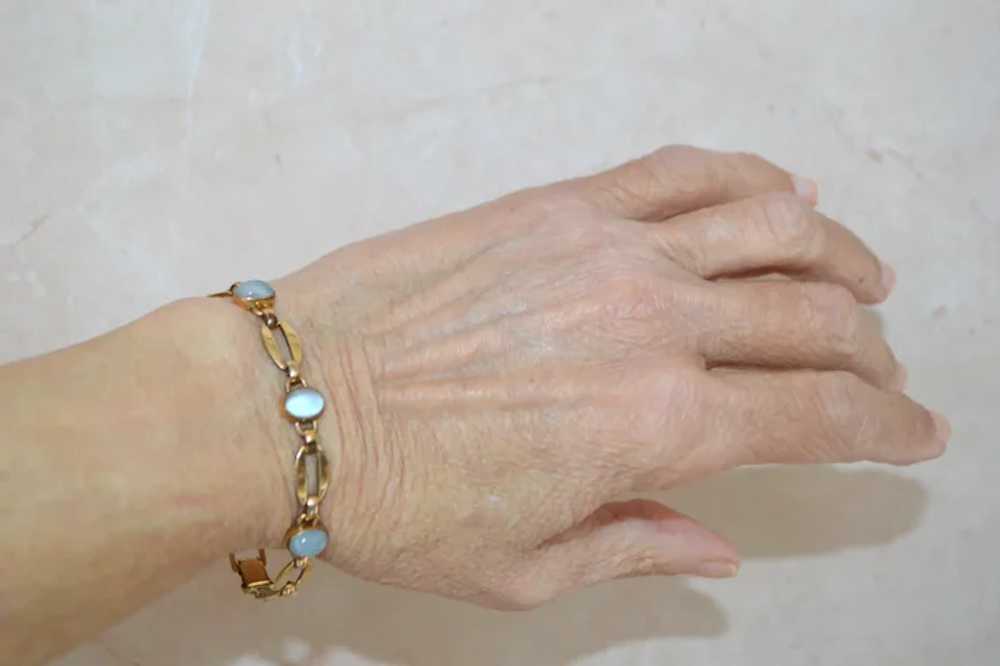 Gold Filled Faux Moonstone Bracelet - image 9