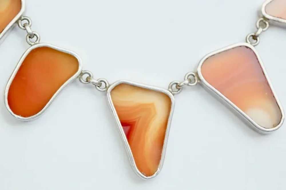 Sterling Silver .925 and Polished Agate Necklace … - image 4