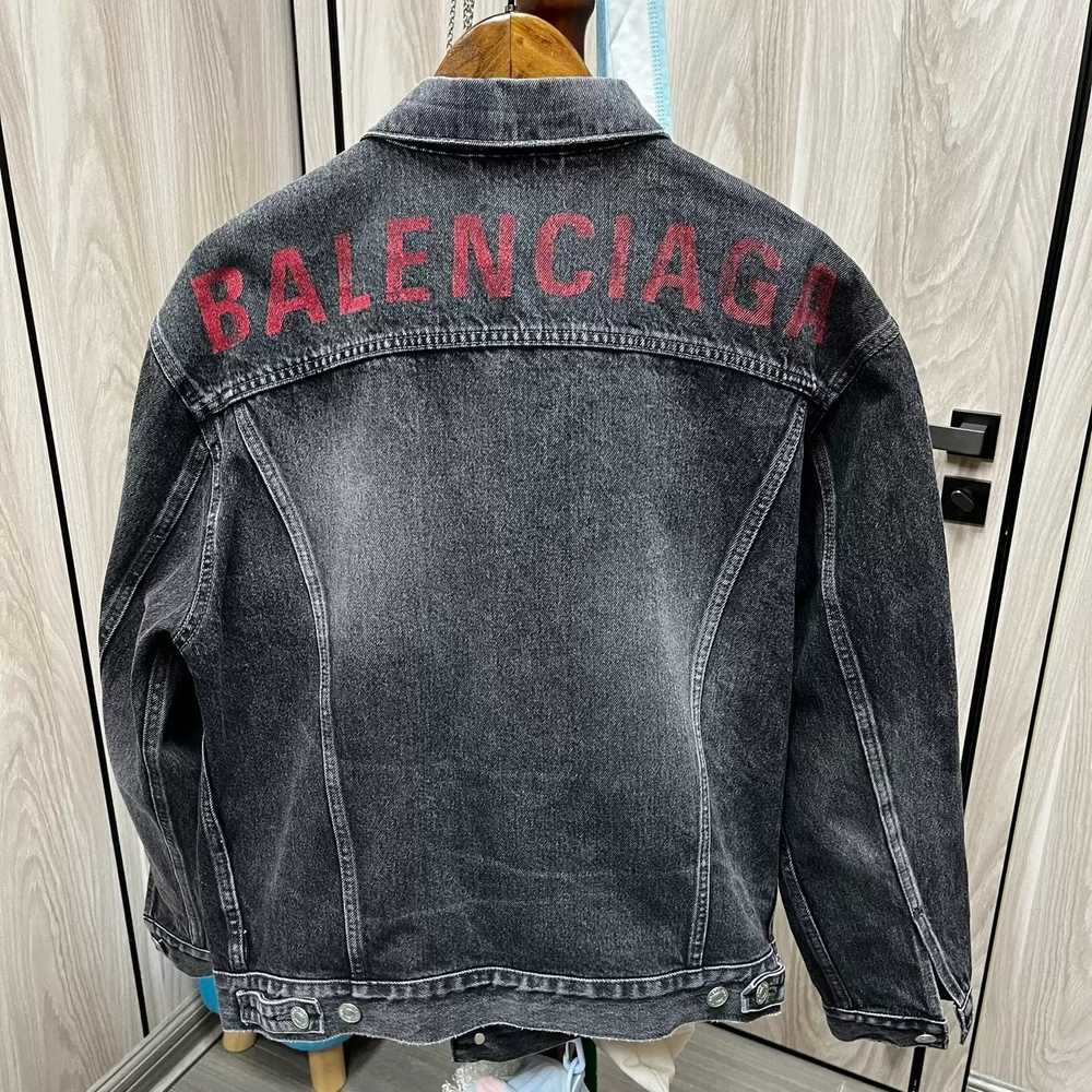 Balenciaga Balenciaga Back Logo Red Denim JKT - Gem