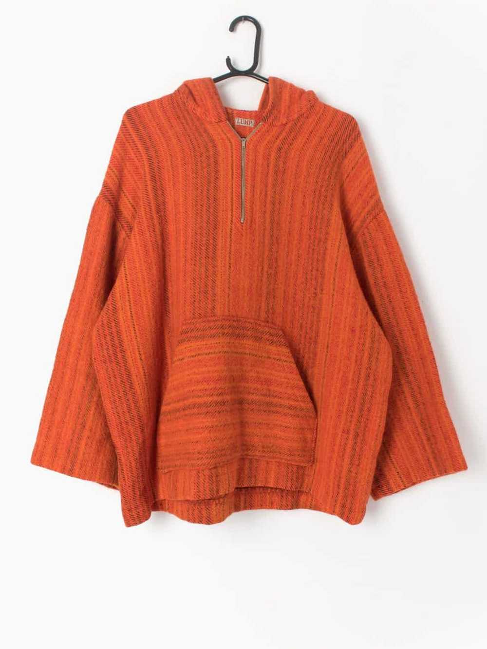 Vintage wool Baja hoodie orange South American Az… - image 1