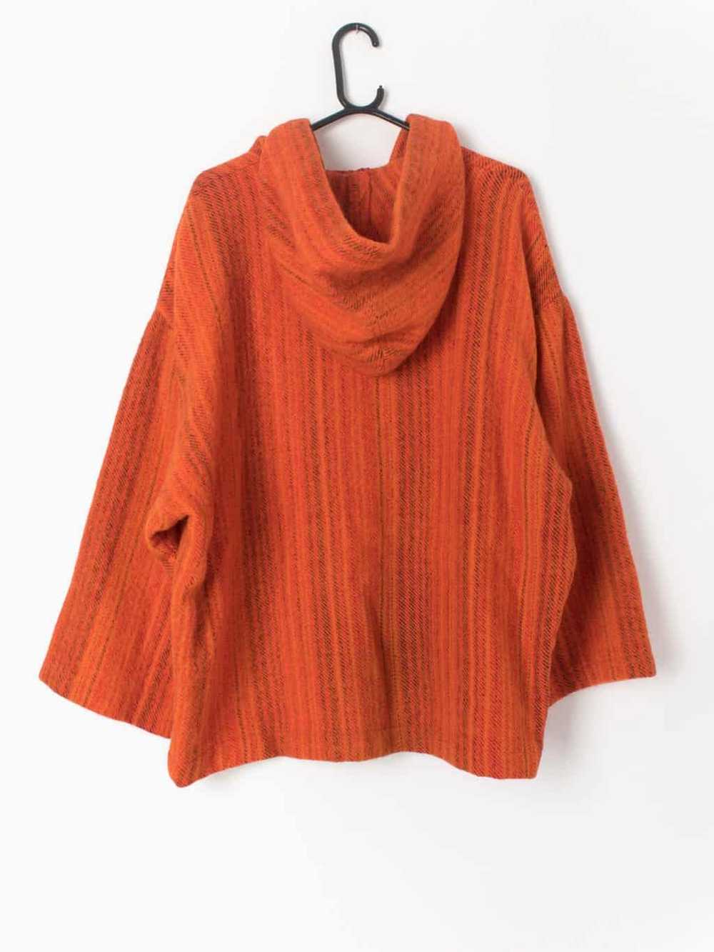 Vintage wool Baja hoodie orange South American Az… - image 4