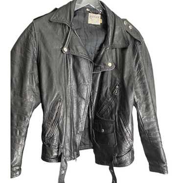 LaBombaVintage 1950s Mens Black Leather Jacket