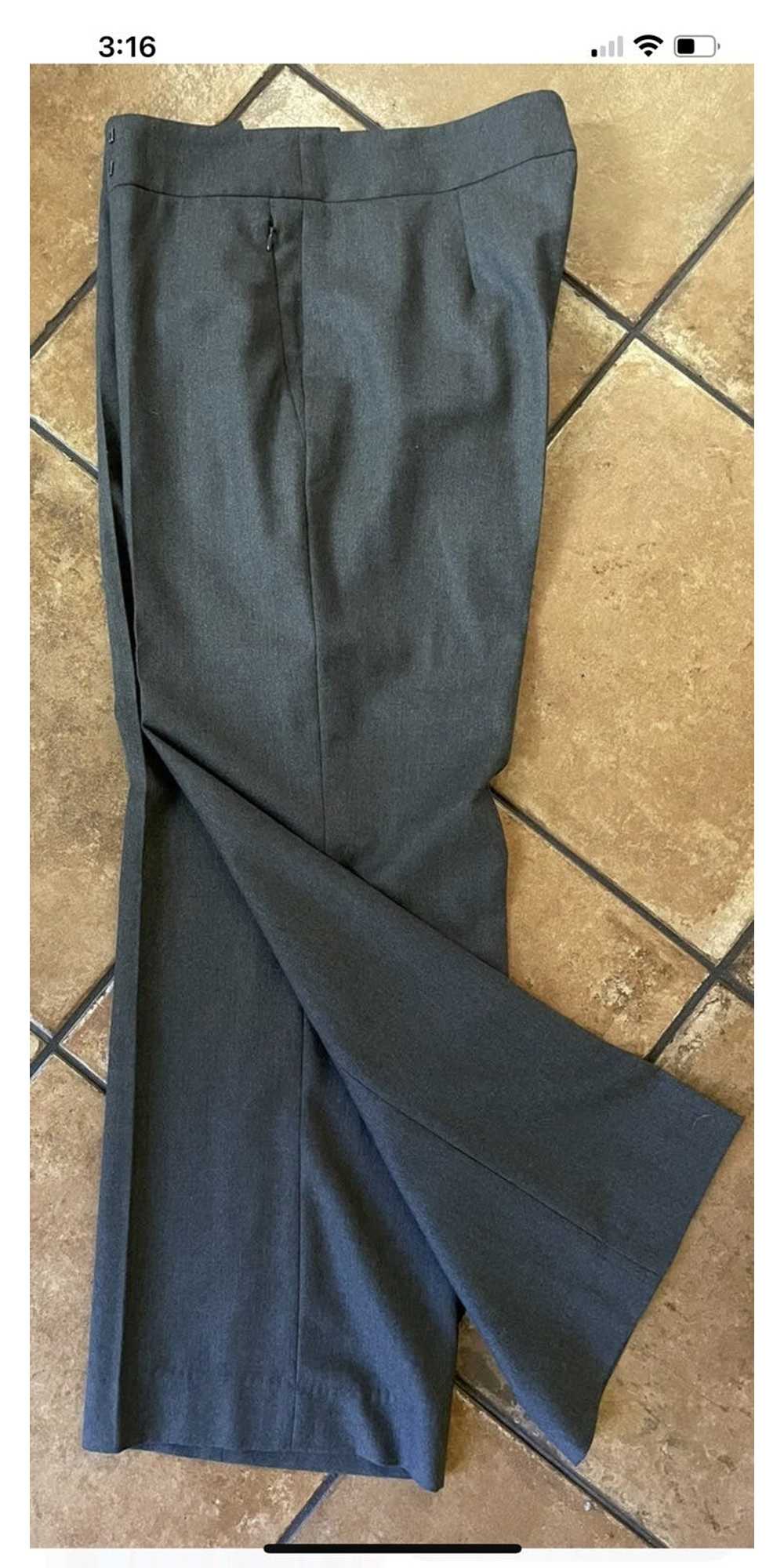Akris Flat Front Wide Leg Wool Flannel Trouser - image 1