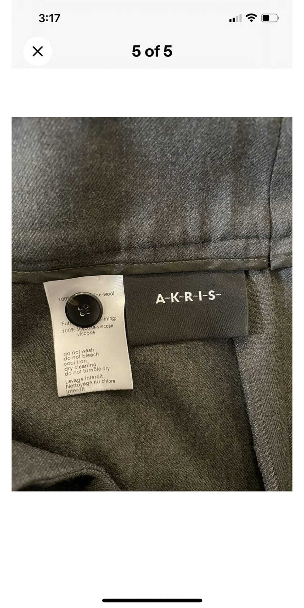 Akris Flat Front Wide Leg Wool Flannel Trouser - image 5