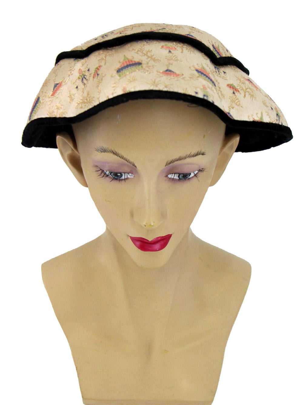 1950s Vintage Oriental Fluted Halo Hat - image 2