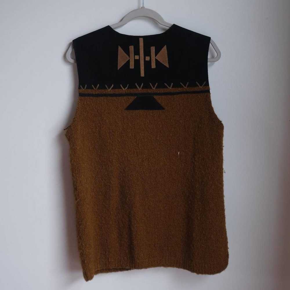 Vintage Genuine leather and knit sweater vest - image 4
