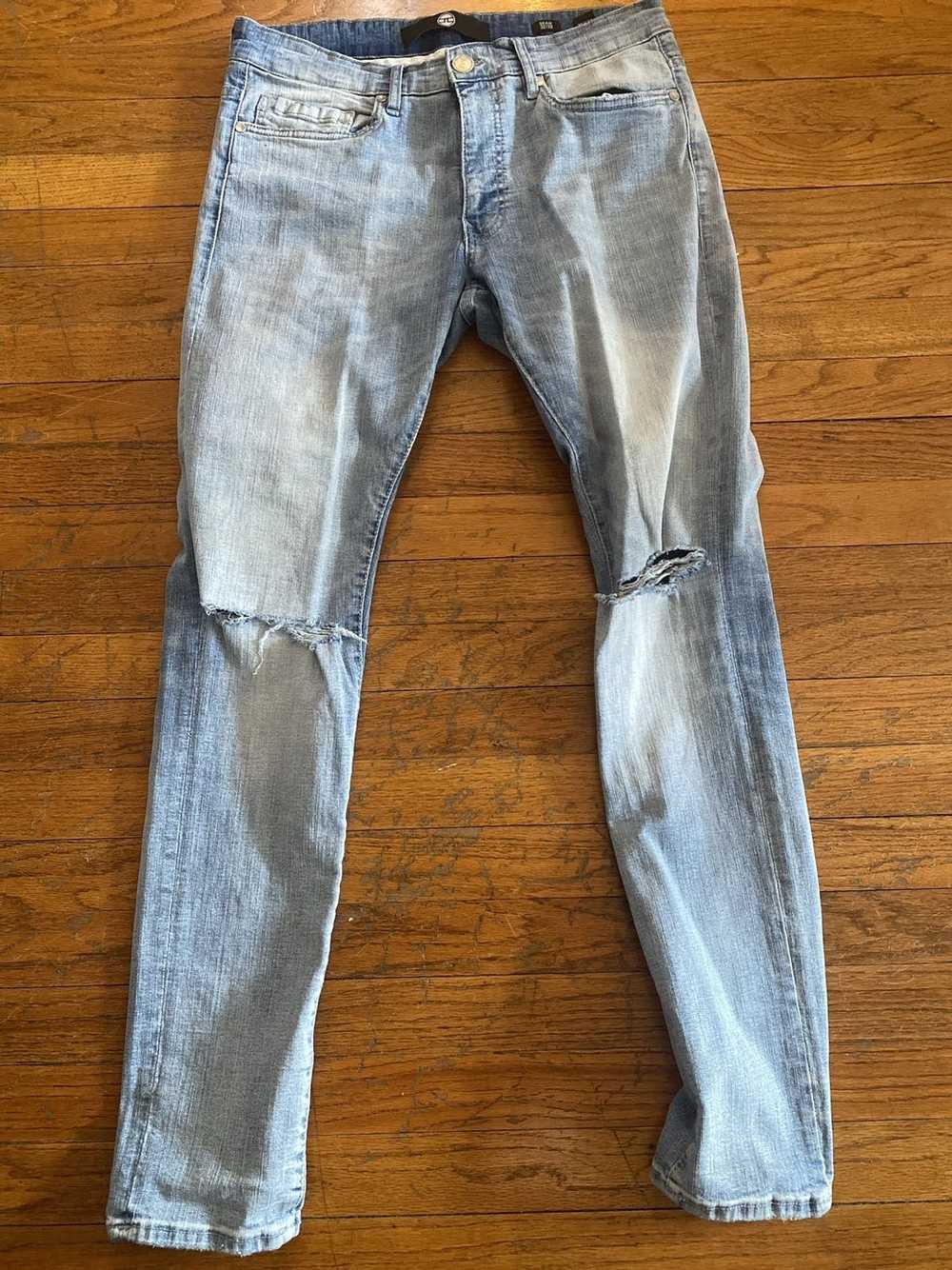 Streetwear Distressed Blue Denim - image 1