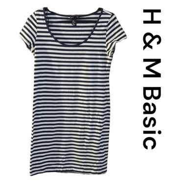 H&M H&M Basic Medium Striped T-Shirt Dress - image 1