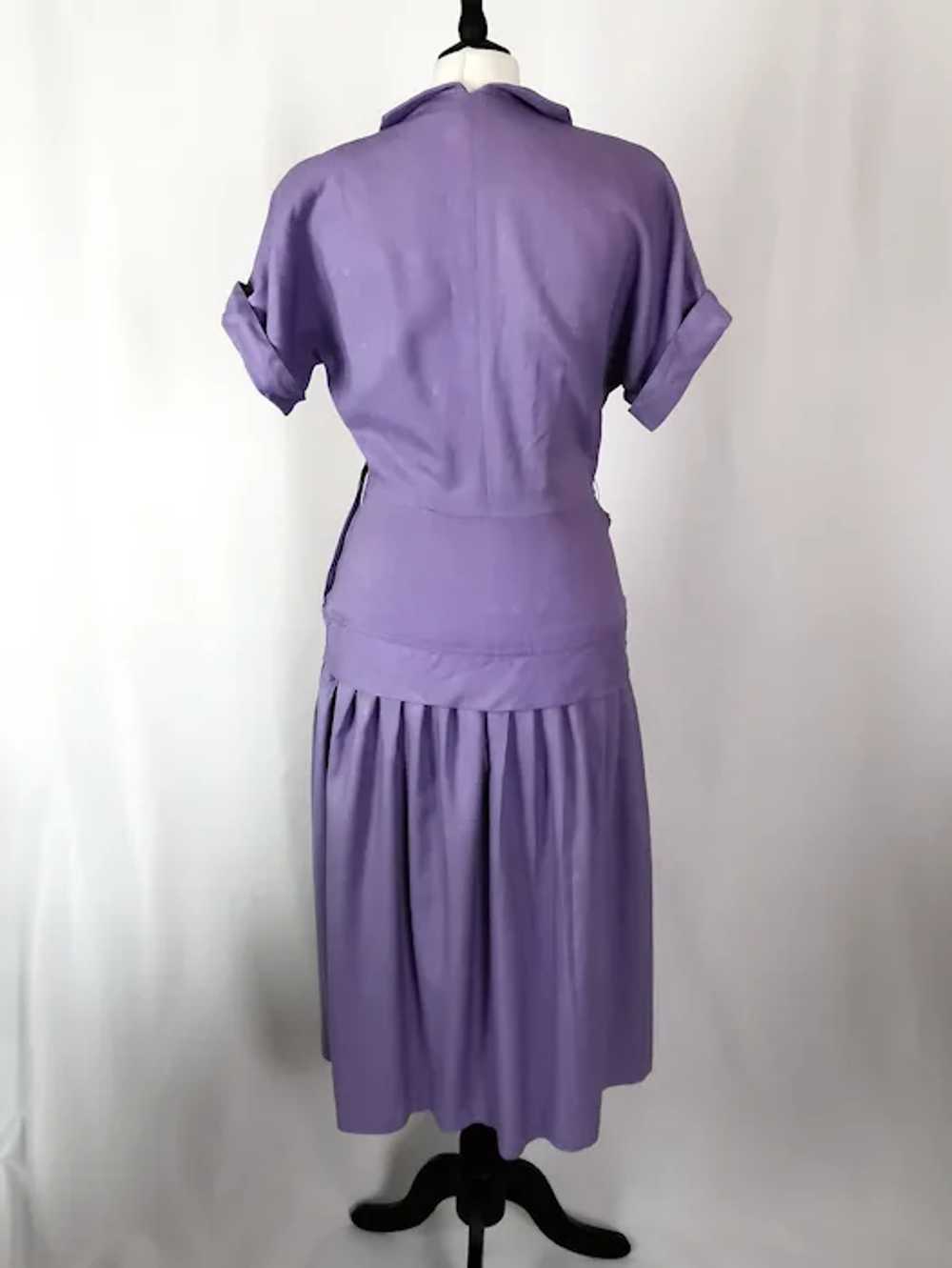 Vintage ladies 1940s dress, lilac, Diamante - image 3
