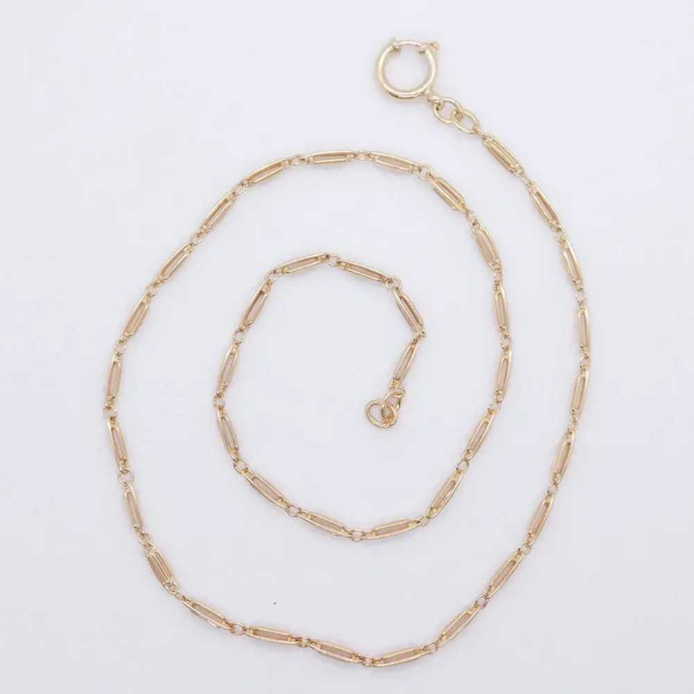 Fancy Oval Link Necklace 14K Gold - image 3