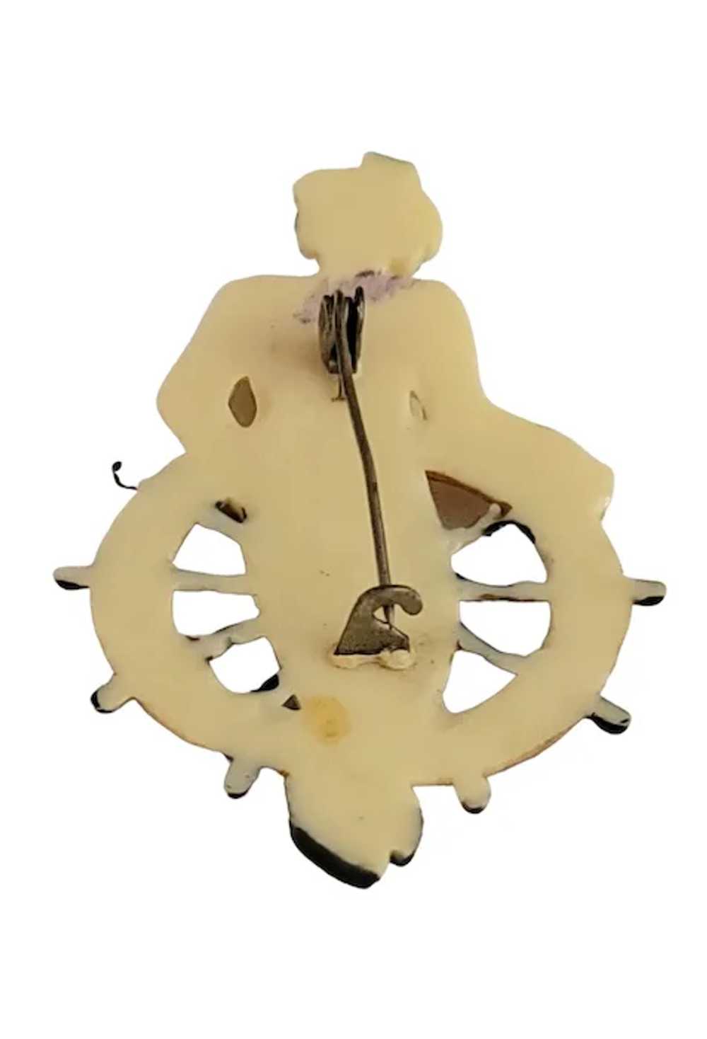 Vintage Plastic Nautical Ship Wheel Figural Sailo… - image 5