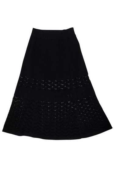 A.L.C. - Black Chevron Midi Skirt Sz S