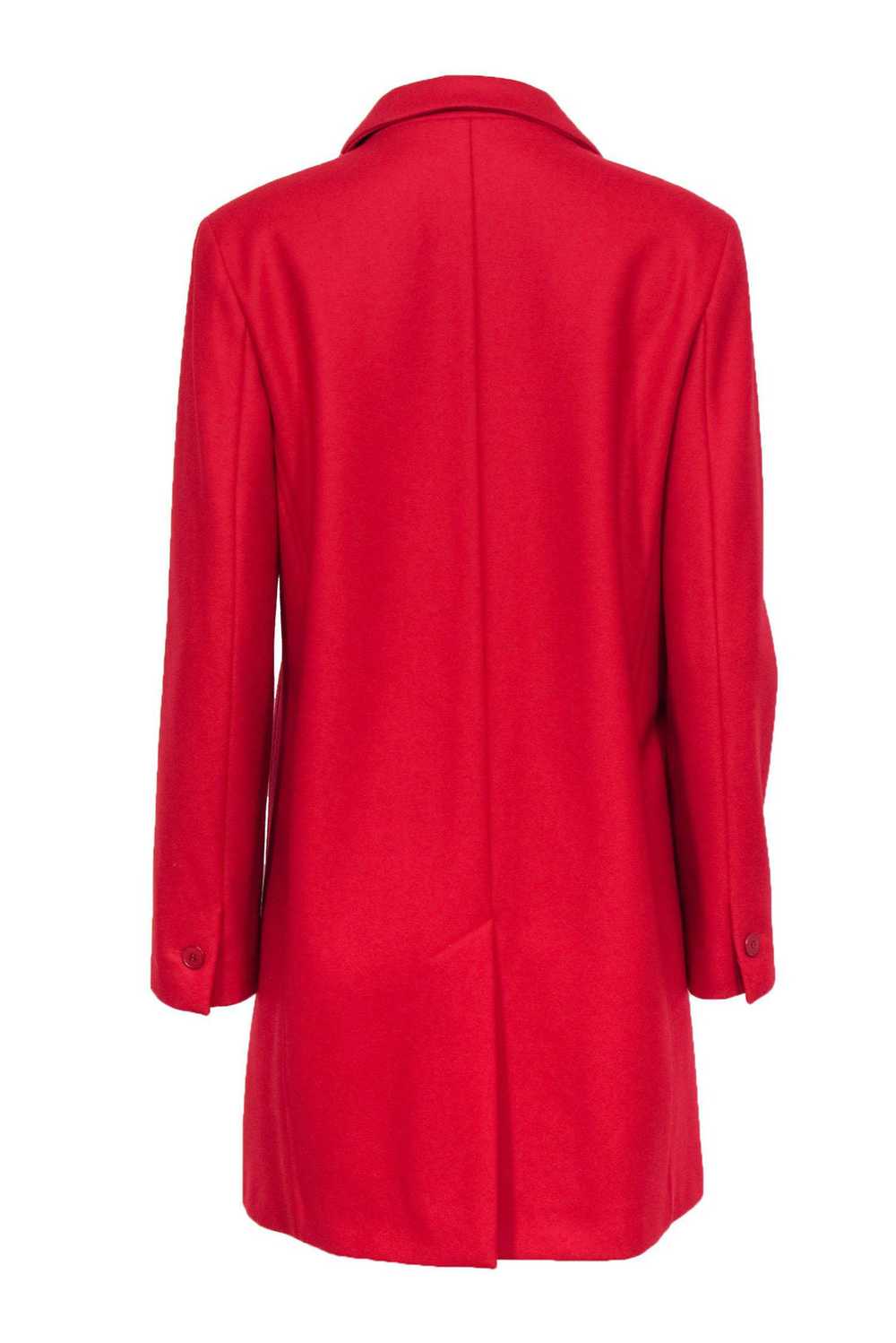 Agnes B. - Red Wool Blend Longline Coat Sz M - image 3