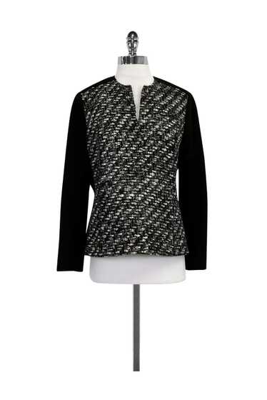 Akris - Black Tweed Half Zip Jacket Sz 10