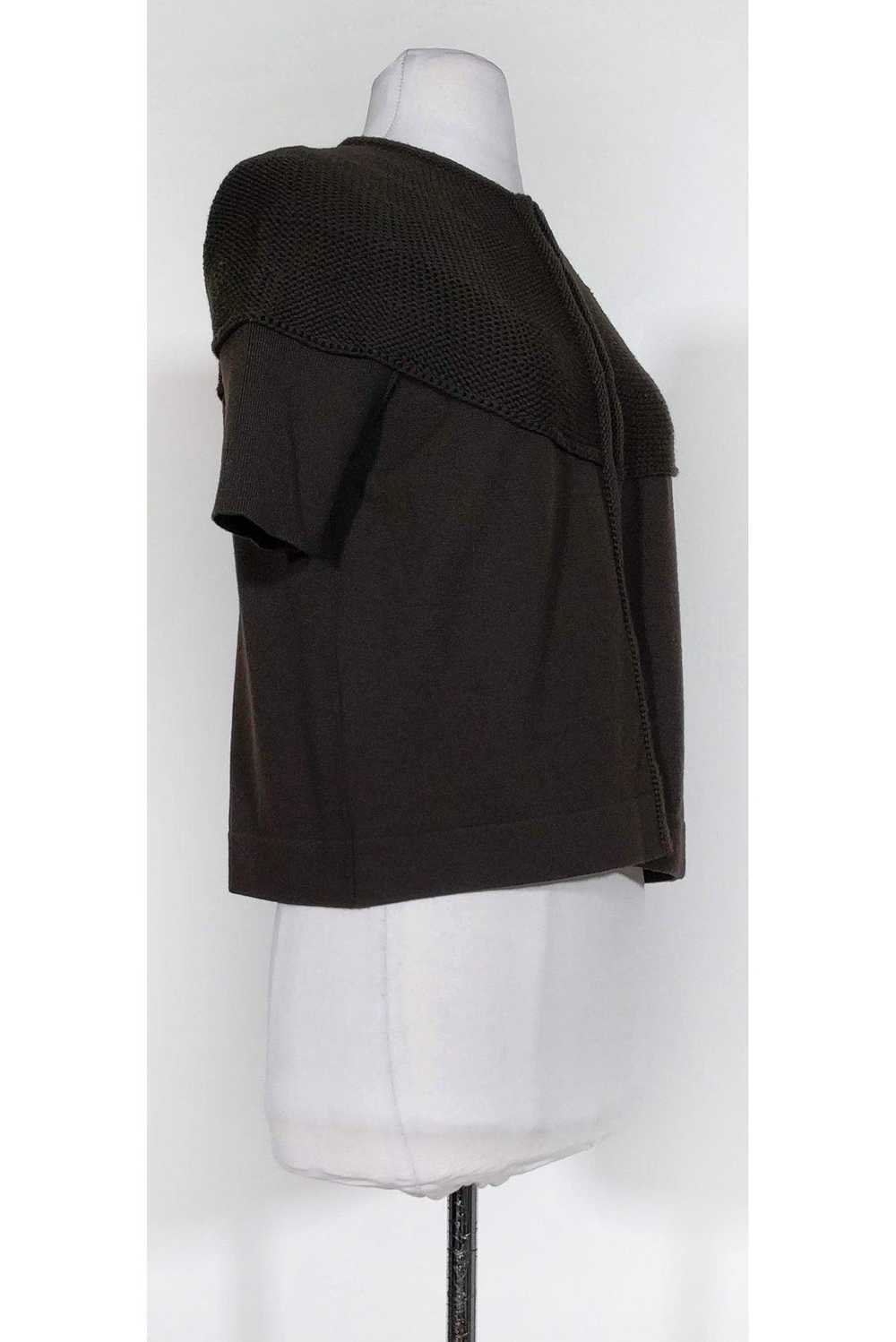 Akris - Brown Cropped Cardigan Sz 8 - image 2