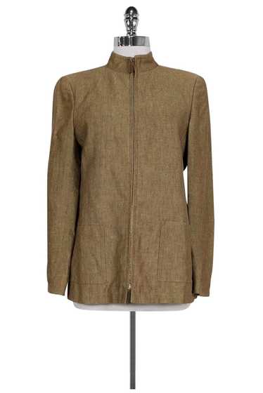 Akris - Tan Linen Zip Up Jacket Sz 6