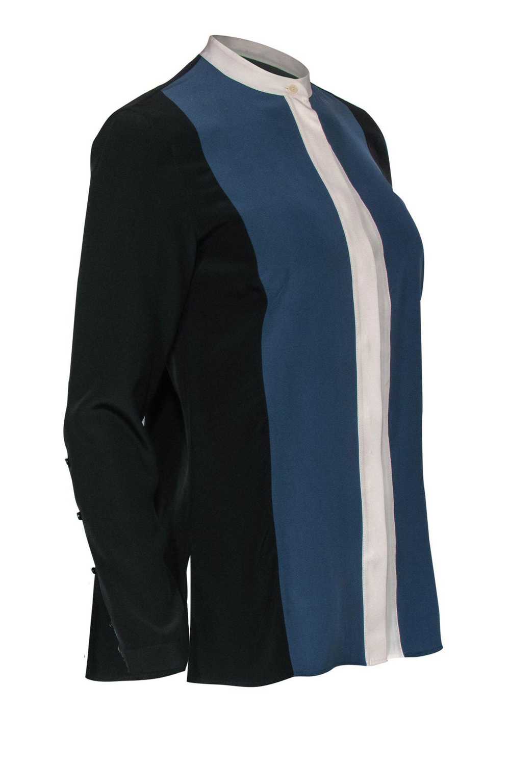 Akris Punto - Black, Blue, & White Colorblock Sil… - image 2