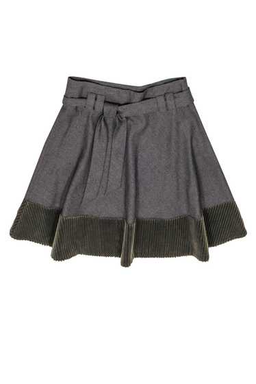 Akris Punto - Brown Houndstooth Wool Skirt w/ Cor… - image 1