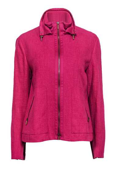 Akris Punto - Hot Pink Linen Zip-Up Jacket Sz S