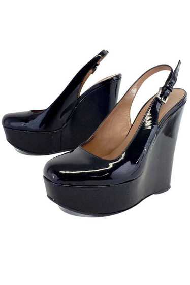 Alaia - Black Patent Leather Platform Wedges Sz 8