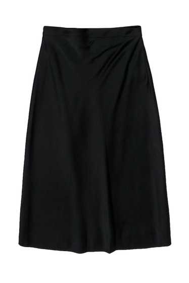 Alberta Ferretti - Black Satin Maxi Skirt Sz 6