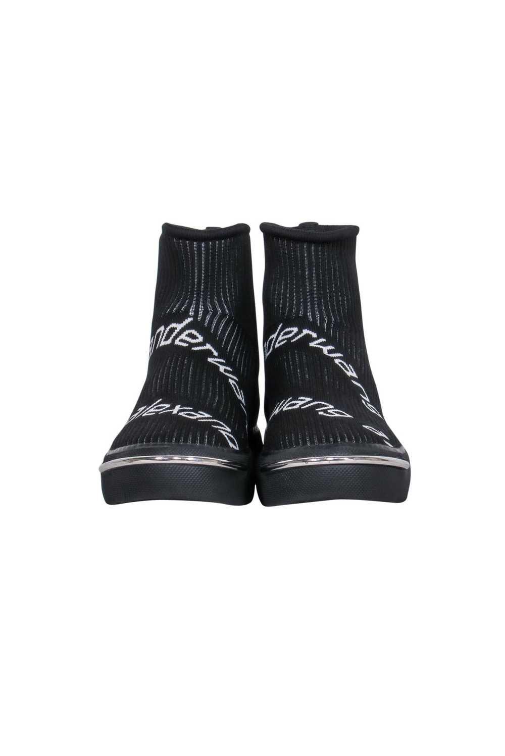 Alexander Wang - Black Ribbed Knit Sock Sneaker w… - image 2