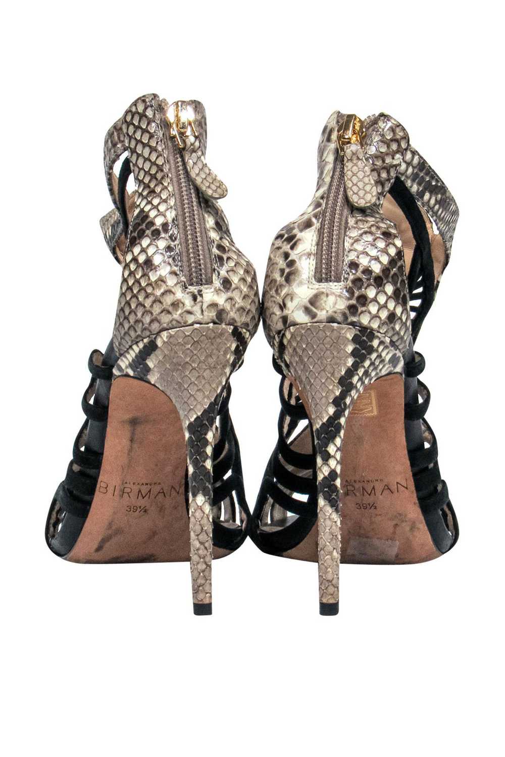 Alexandre Birman - Black & Beige Snakeskin Caged … - image 4