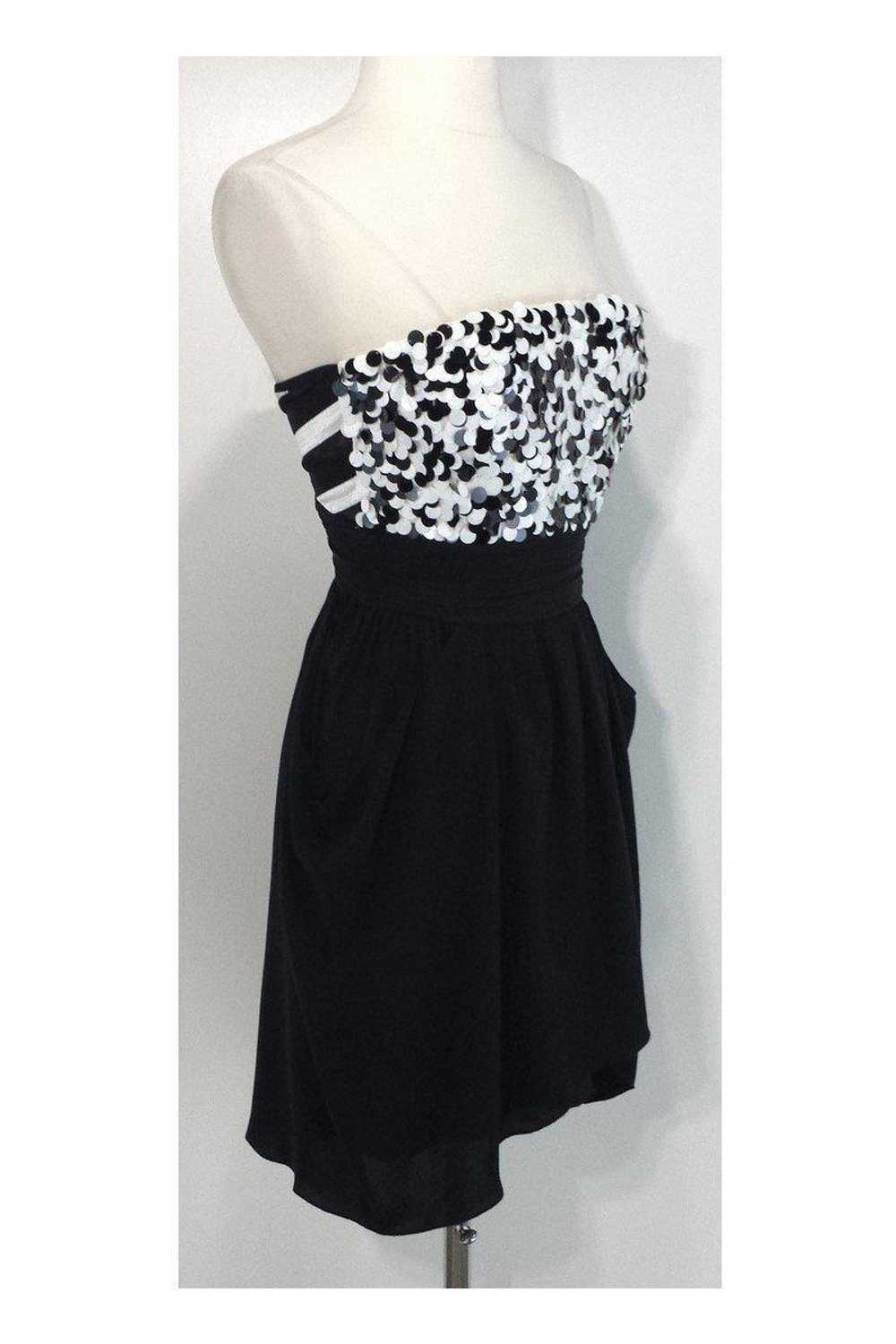 Alice & Olivia - Black & White Dot Strapless Dres… - image 2