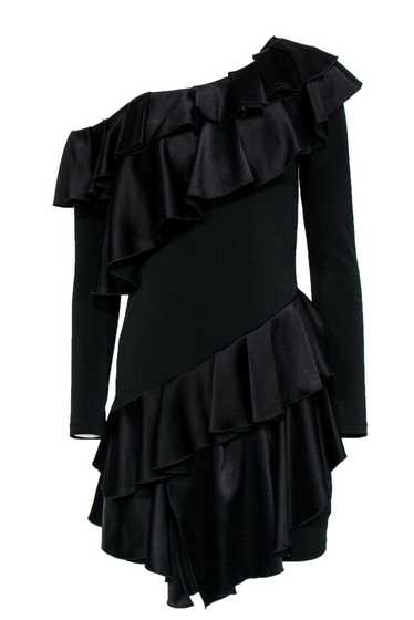 Alice & Olivia - Black Ruffle One Shoulder Ruffle 