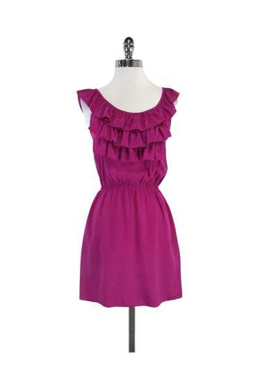 Amanda Uprichard - Magenta Ruffle Tiered Silk Dres