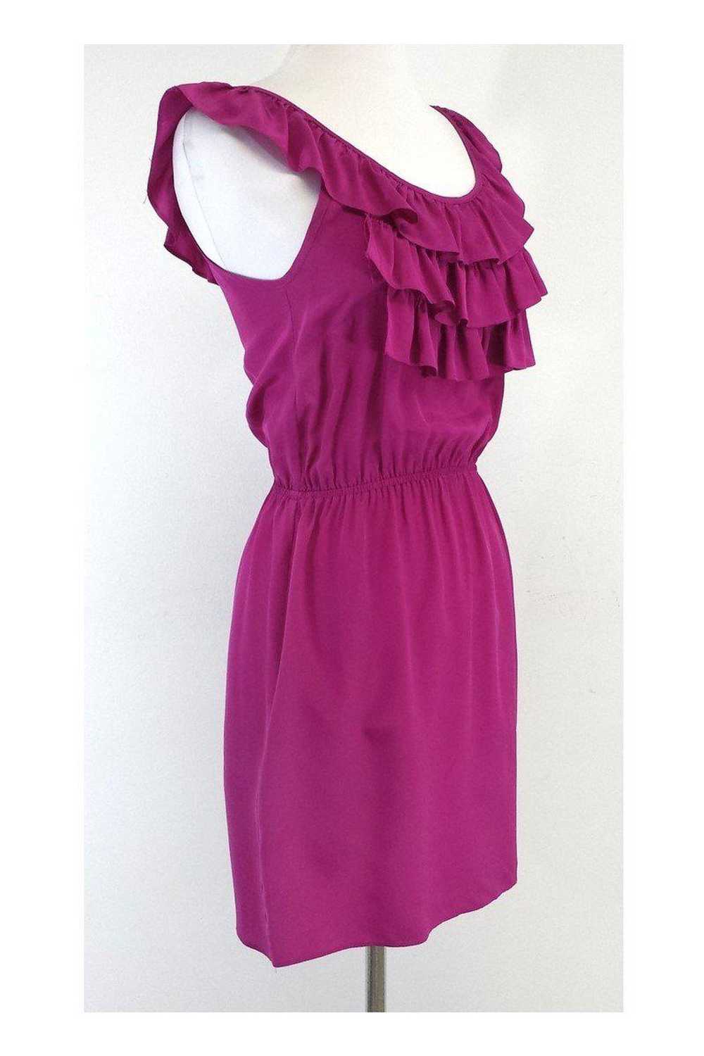 Amanda Uprichard - Magenta Ruffle Tiered Silk Dre… - image 2