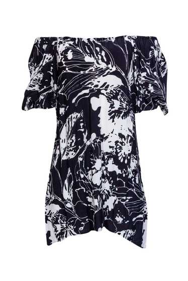 Anne Fontaine - Black & White Floral Off-the-Shoul