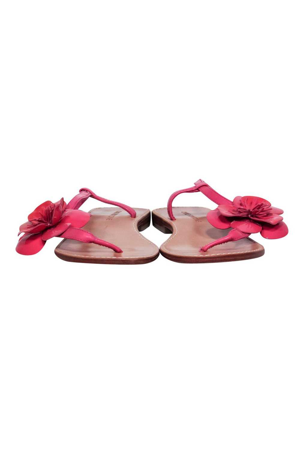 Anne Fontaine - Pink Patent Leather Thong Sandals… - image 2