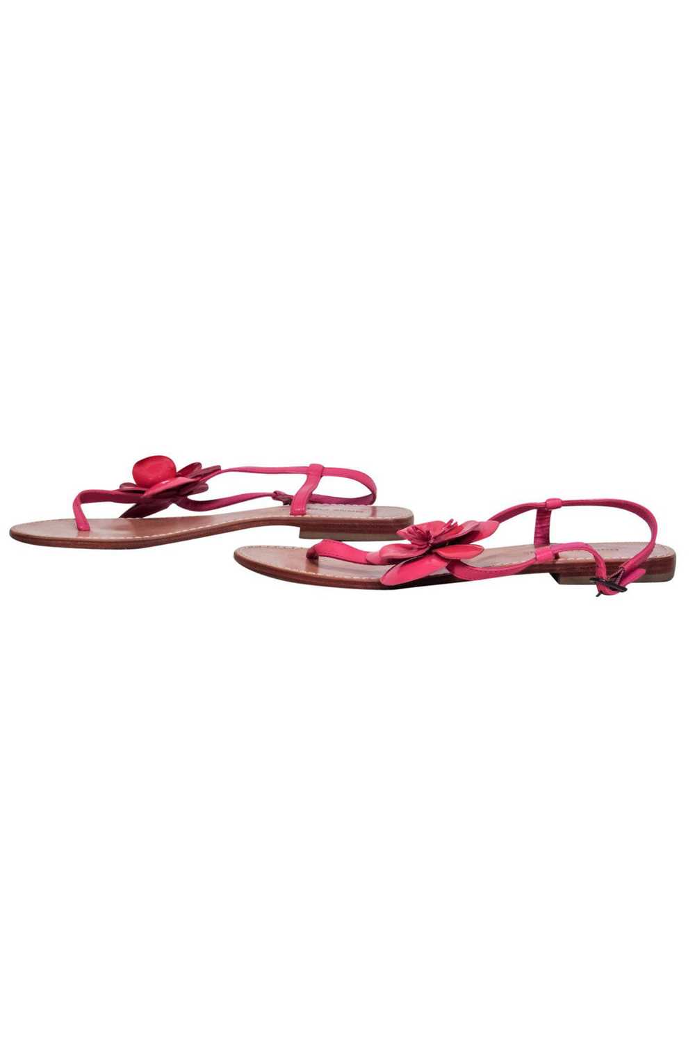 Anne Fontaine - Pink Patent Leather Thong Sandals… - image 3