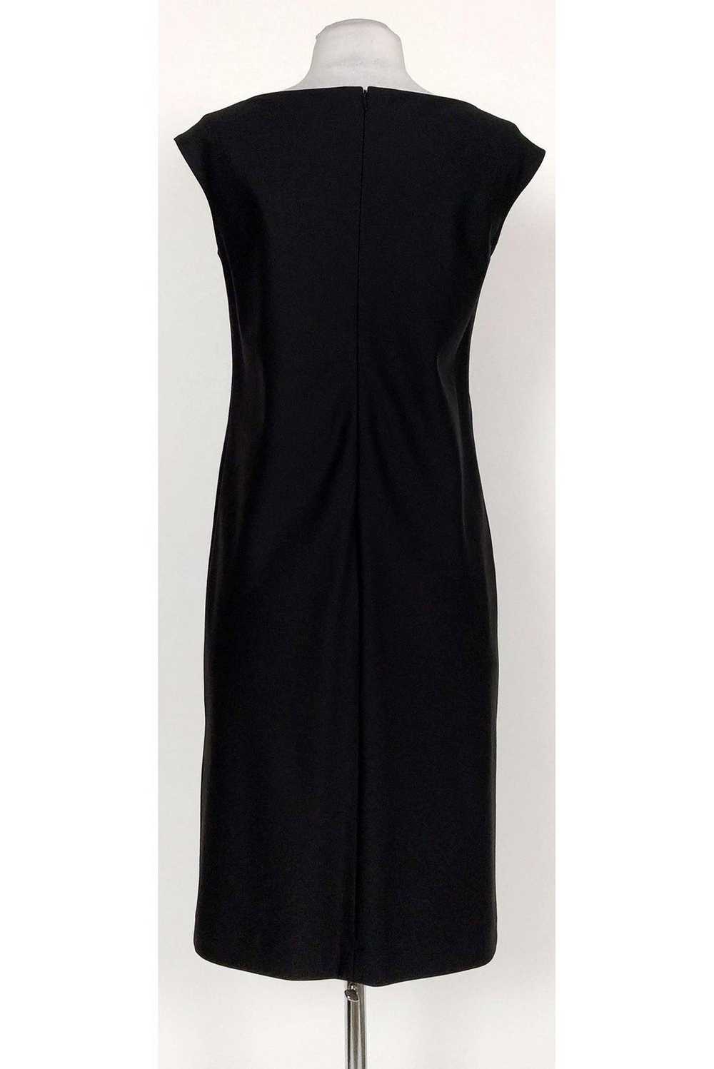 Aquascutum - Black Cowl Neck Shift Dress Sz M - image 3