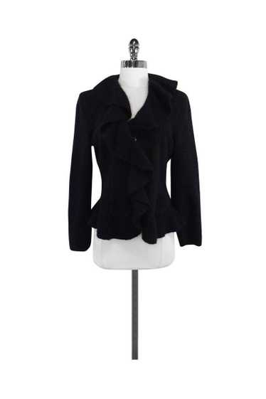 Armani Collezioni - Black Wool & Angora Ruffle Ja… - image 1