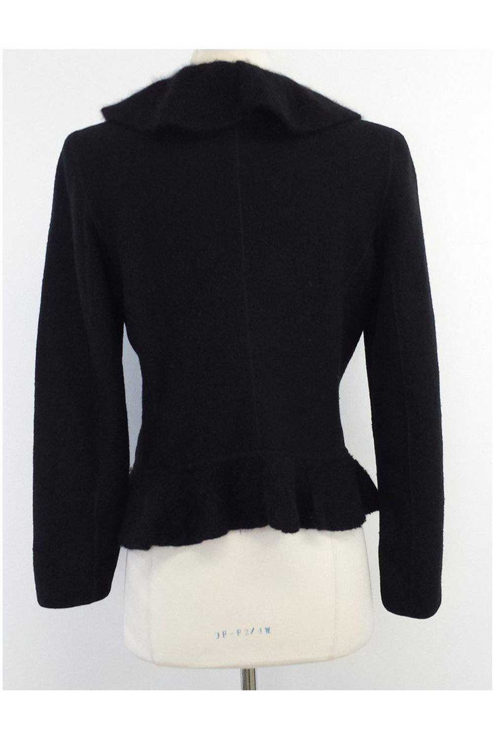 Armani Collezioni - Black Wool & Angora Ruffle Ja… - image 3