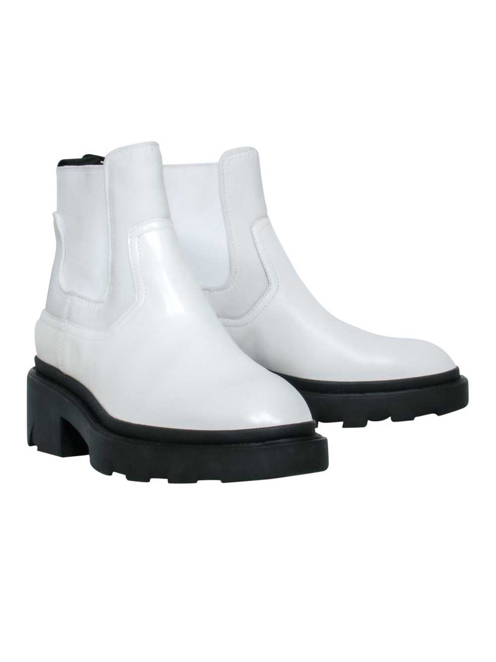 Ash - White “Mastro S” Booties w/ Black Chunky So… - image 1