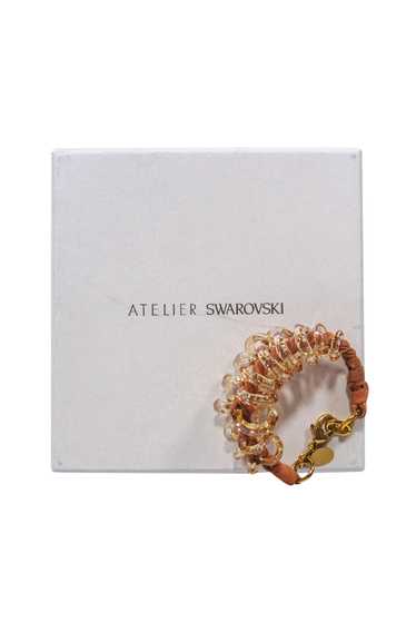 Atelier Swarovski - Blush Suede & Crystal Hoop Bra