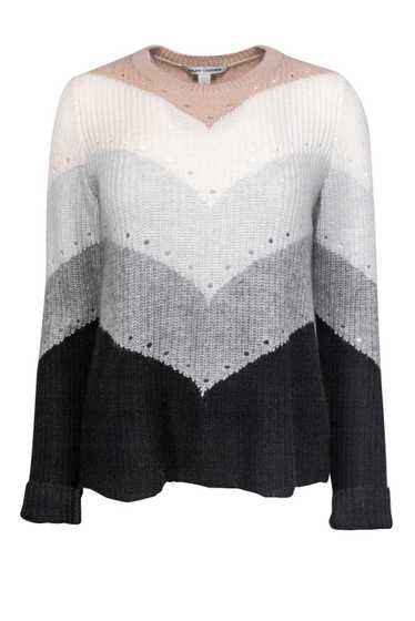 Autumn Cashmere - Black & Grey Cashmere Sweater Sz