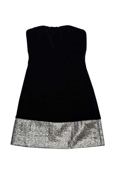 Badgley Mischka - Black & Silver Velvet Dress Sz 2