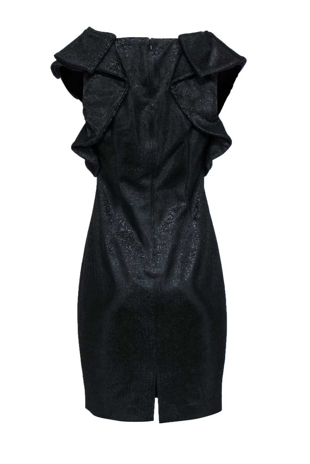 Badgley Mischka - Black Metallic Dress w/ Large R… - image 3