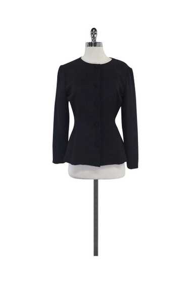 Badgley Mischka - Black Open Back Silk Jacket Sz 4