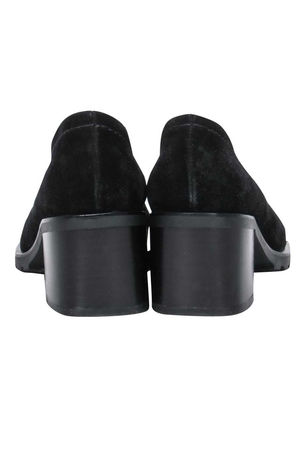 Bally - Black Suede Loafer-Style Block Heel Pumps… - image 4