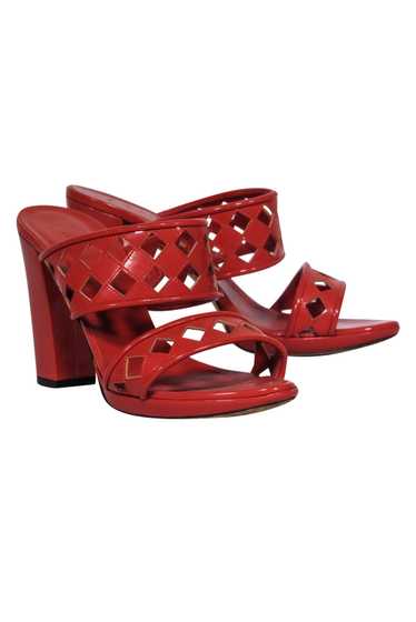 Bally - Deep Orange Patent Leather Cutout Sandals 